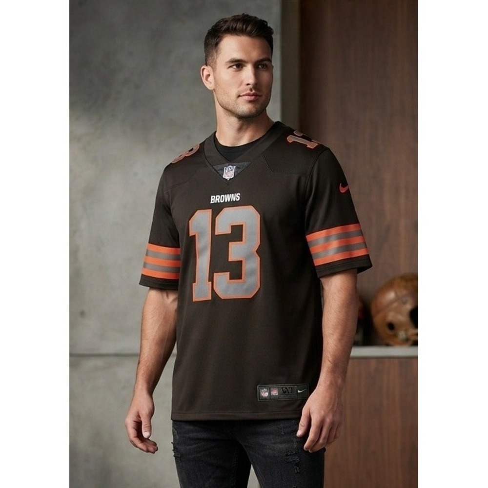 Nike NFL Jersey Cleveland Browns Beckham Jr #13 Jersey Men's 3XL Black On Field